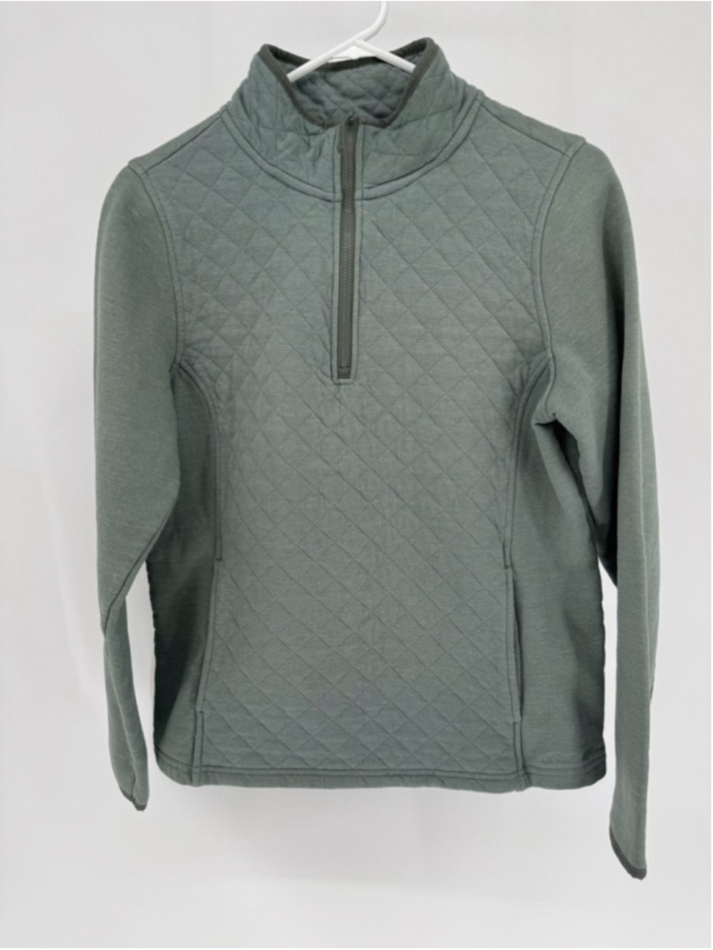 Eddie Bauer Women's Quarter Zip Cotton Blend Jumper Sweatshirt